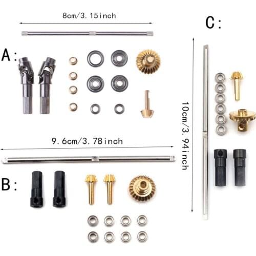 Free Shipping Upgrade Metal Gear Front Middle Rear Bridge Axle for 1/16 WPL C14 C24 B14 B24 Racing Truck RC Car Parts
