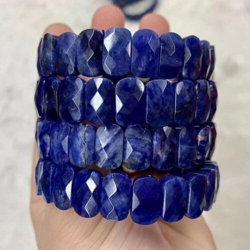 Blue sodalite stone beads bracelet natural gemstone bangle charming jewelry for woman for gift wholesale