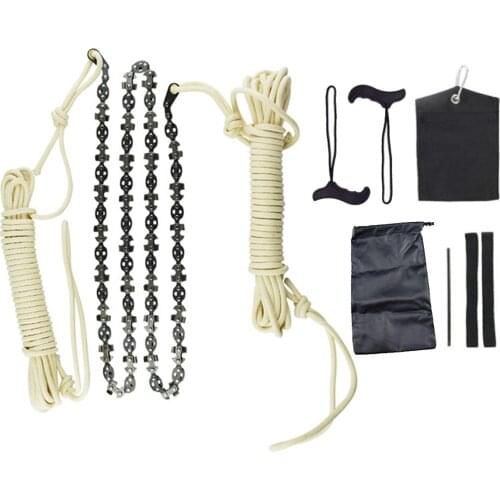 48 Inch High Reach Rope Chain Saw Tool Kit 62 Blades 63 Sections Cutter on Both Sides Wood Cutting Woodworking Camping Tool