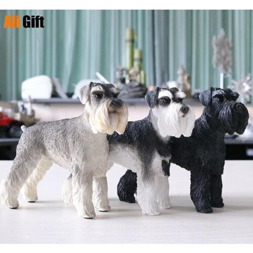 Decoration Crafts Figurines Miniatures German Schnauzer Dog Articles Murals Accessories Dog Models Figurines Miniatures Gift