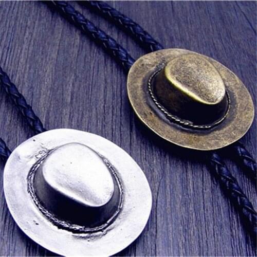 Bolo Tie Retro Shirt Chain A Cowboy Hat, Poirot Rope Leather Necklace