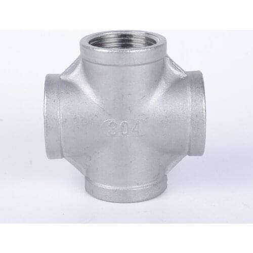 316 Stainless Steel Cross, Female BSPT Thread, 1/4" 3/8" 1/2" 3/4" 1" 1-1/4" 1-1/2" 2"-Pipe Fitting