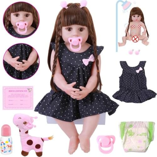 NEW 56CM Reborn Baby Toddler Doll Realistic Adorable Babies DOLL Very Soft Full Body Silicone Dolls Bath Toy Bonecas Xmas Gift