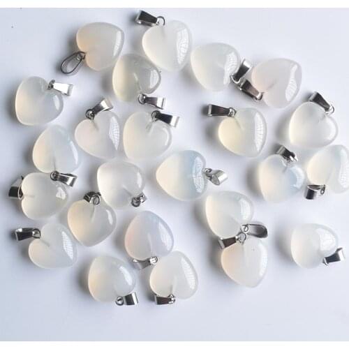 2020 fashion bestselling top quality natural white onyx heart pendants charms for jewelry making 16mm 50pcs/lot Wholesale free