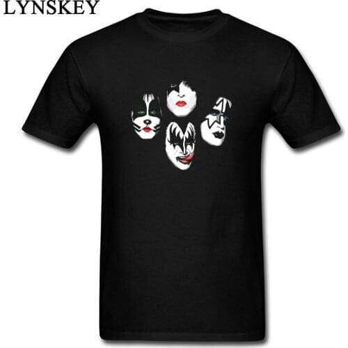 Mens Kiss Wallpaper 3XL Tee Shirt Design Band Logo Short Sleeves tee shirt T shirts