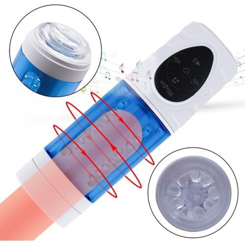 Automatic Rotation Male Masturbator Silicone Penis Trainer Smart Pronunciation Adult Masturbation sex toys for men Sex Machine