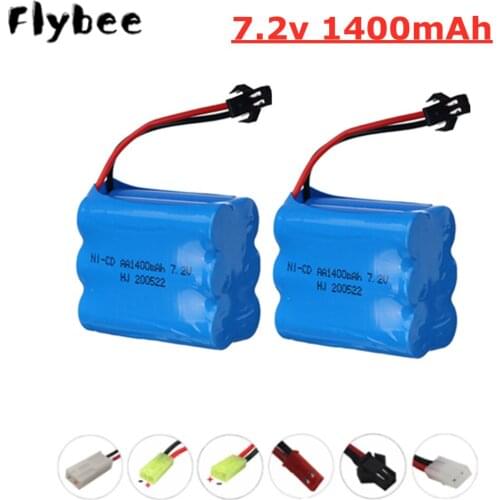 2pcs 7.2v 1400mah NiCD Battery For Rc toys Car Tanks Trains Robot Boat Ni-CD AA 700mah 7.2v Rechargeable Battery SM plug