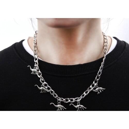 2021 New Fashion Dinosaur Pendants Necklaces For Men Women Charm Chain Clavicle Chocker Necklaces Hip Hop Vintage Jewelry Gifts