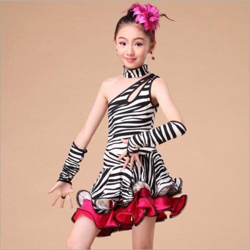 2016 New arrivals sexy latin dance dress for girls cheap children competition dance skirt on sale