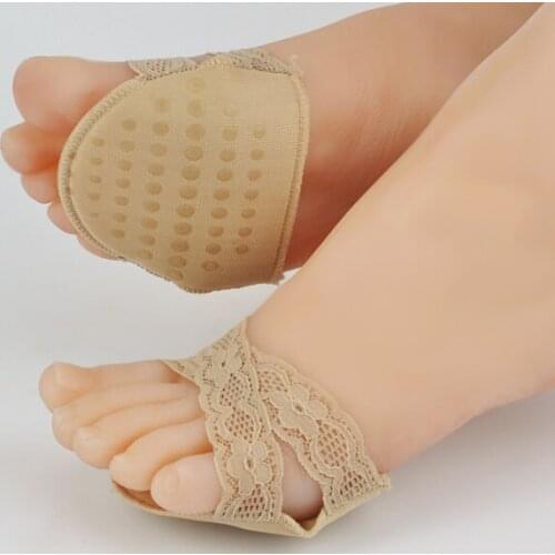 New Lace Cross Foot Shoelace Feet Care Forefoot Cotton Pad Insoles Non Slip Silicone Half Yard Pad 2pairs/lot