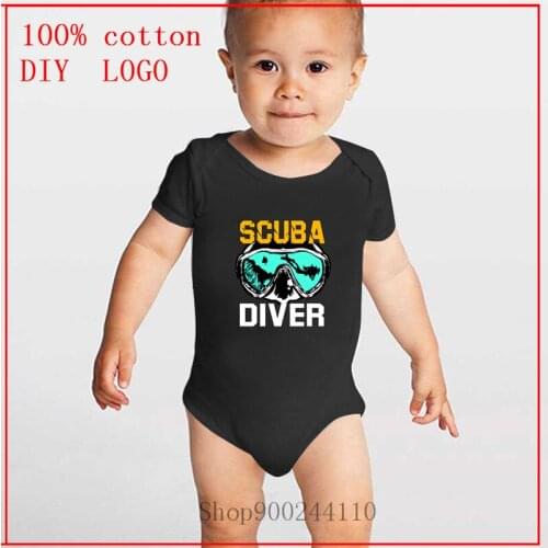 Dive Gift SCUBA Diving Snorkel Ocean Oxygen Atoll white printed Bodysuits baby Summer Rompers Newborn Boy Girl Short sleeve