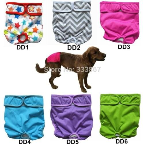 [Sigzagor]Dog Diaper Nappy Durable Doggie Puppy Pets Pants Reusable Washable Wrap Male Female,Star,Grey Chevron,Newborn,XS,S,M,L