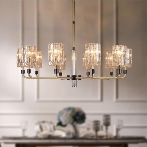 All copper crystal Pendant light For Living Room Lighting luxury fashion classic hanging lamp For Restaurant Bedroom Decoration