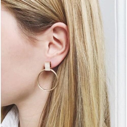 Korean Fashion Earrings for Women Cute Hoop Stud Drop Earring Lovers Trendy Jewelry Wholesale 2021 Kolczyki Pendientes