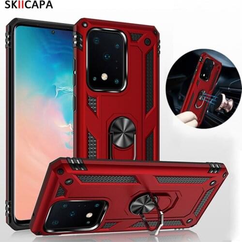 Heavy Duty Rugged Case for Samsung Galaxy S20 Plus Shockproof Cover Magnetic Ring Holder Phone Case for Samsung S20 Ultra Cover