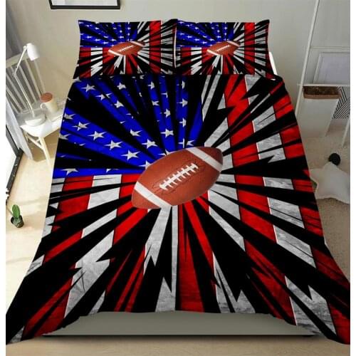 Sports balls birhtday gift 3pcs Quilt pillowcase Bedding Set Quilted Duvet Cover Bed Cover Set Home Textiles