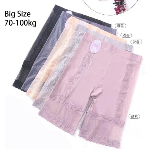 BS82 Summer Female Sexy Lace Black Boxers Large Size Safety Pants Under Skirt Female Seamless Underwear High Waist Safety Shorts