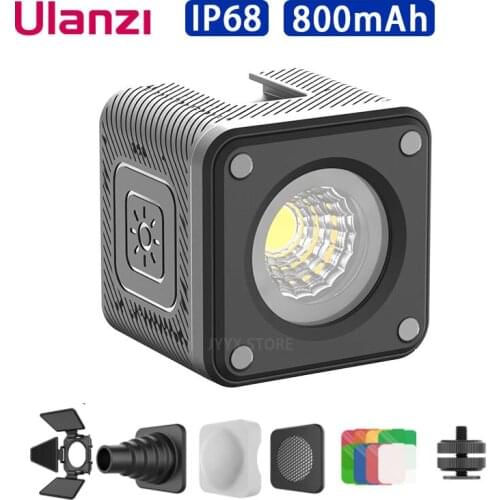 Ulanzi L2 Cute Lite Mini LED Video Light 10m Underwater IP68 Light with Color Filter Diffuser Honeycomb for Gopro DSLR Camera
