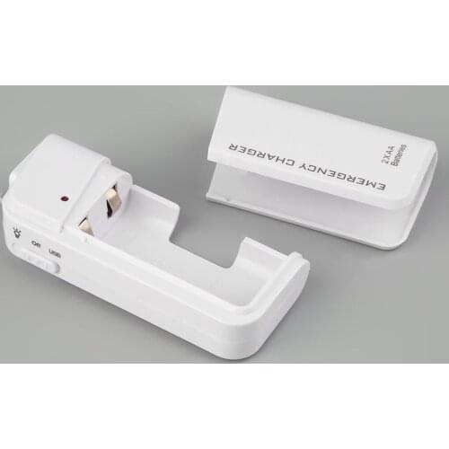 Universal Portable Emergency 2 AA Battery USB Extender Charger Power Supply Box For Mobile Phone MP3 MP4