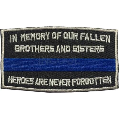 In Memory Heroes are Never Forgotten 3D Embroidery Patch Tactical Army Patch Emblem Appliques Military Embroidered Badges