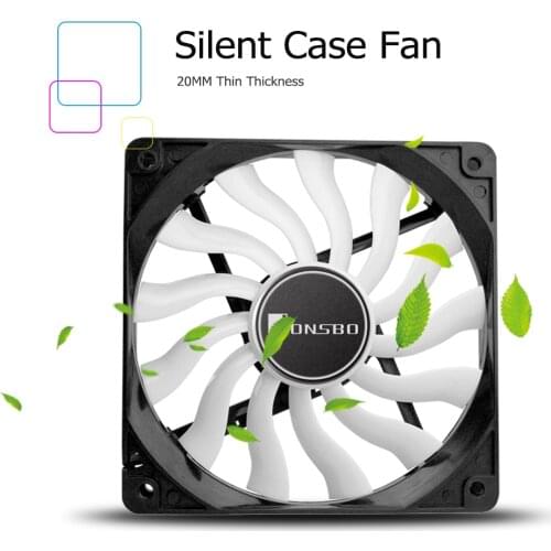 JONSBO 12020 PC Case Fan 120mm Silent Desktop Computer Chassis Fan CPU Cooler Cooling Fan 4Pin 3Pin with 13 Fan Blades Dropship