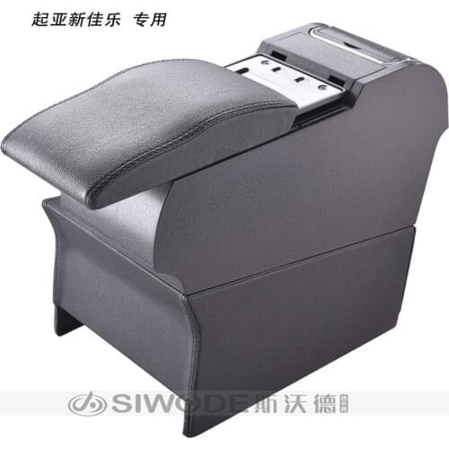 Free Punch Wooden Pu Leather Special Car Armrest Box with 4 USB Hole for KIA Carens multifunctional Car Center Hand Box