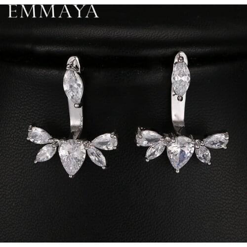 Emmaya Cute Silver Color Stud Earrings Small Crystal Stud Earrings for Girls Women Fashion Earrings Bijoux gift