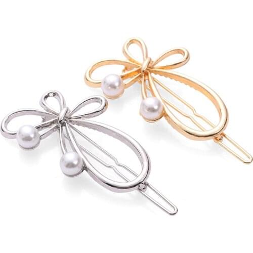 New Vintage Hairpins Metal Bow Knot Hair Barrettes Hair Clips Girls Women Styling Accessories Hairgrips Fashion Solid Headwear
