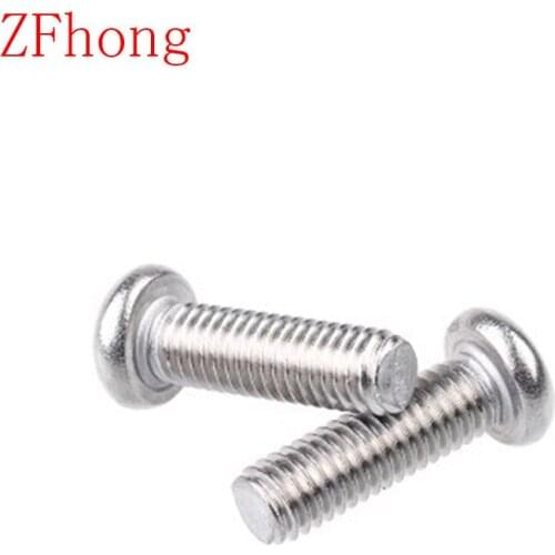 100pcs m2.5 screws m2.5*3/4/5/6/8/10/12/14/16/20 stainless steel phillips round pan head machine screw
