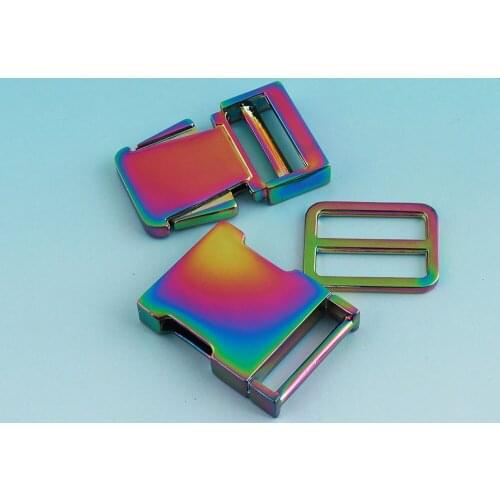 25mm Alloy Release Belt Buckle Rainbow Adjuster Strap Paracord Sewing Accessory Slider Fastener Bag Hardware