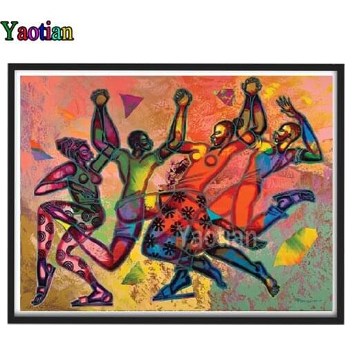 5D Diy Diamond painting Abstract Dancing African Woman Diamond picture Full Square/round 5d Puzzle Embroidery Home Decor Cuadros