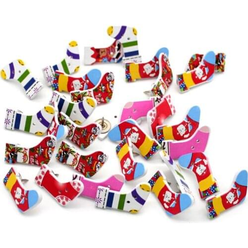 50PCS Decorative Pushpins Creative Cartoon Christmas Theme Wood Thumbtacks Map K3KB