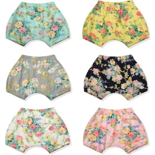 Childrens shorts girls harem pants summer shorts cotton baby summer girls pants flower pattern multi-color optional