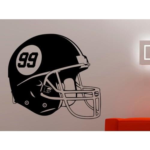 Football Helmet Wall Decal Vinyl Sticker Sports Art Home Interior Decorations Kids Boys Room Bedroom Gym Studio Decor A155