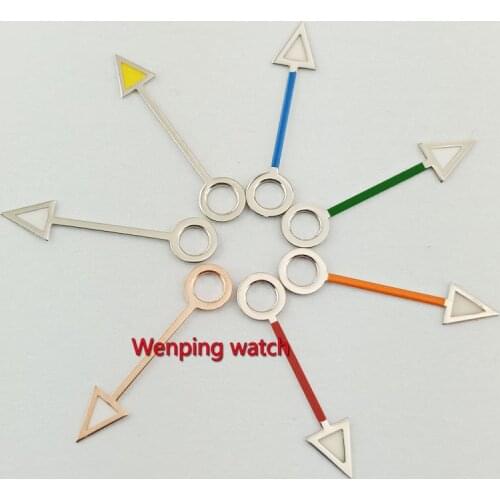 GMT WATCH HANDS RED GREEN BLUE SILVER GOLDEN 12MM Fit mingzhu DG3804 automatic movement