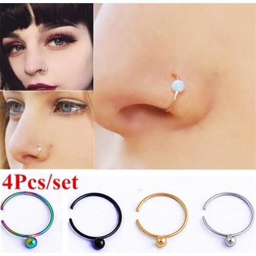 Mixedcolor Nose Ring Stainless Steel Body Nostril Piercing Jewelry Cartlidge Nose Piercing