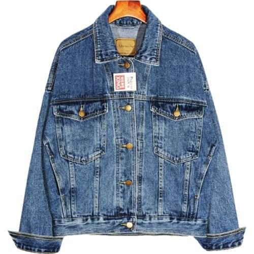 High Quality Red Denim Jacket Women Jeans Jacket Female Spring Autumn Fashion Plus size Loose Casual Long sleeve Outwears Women