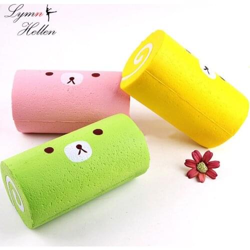 Squishy Antistress Jumbo Slow Rising Scented Kawaii Swiss Rolls Bear Squishys Stress Reliever soft Squeeze Toy Anti-stress Toys