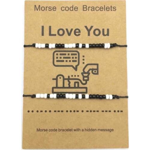 Fashion New Holmes Password Bracelet Men and Women Handmade Beaded Woven Rope Lucky Bracelet Couple Jewelry Anniversary Gifts