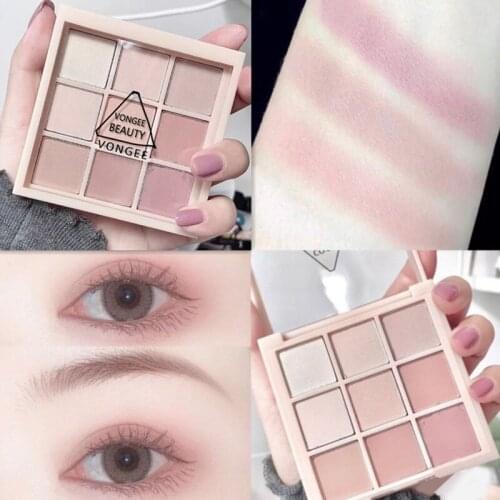 Nine-Color Matte Eyeshadow Palette Nude Lasting Makeup Beginners Powder Brown Earth Color Daily Dentle Eyemakeup Cosmetic Tools