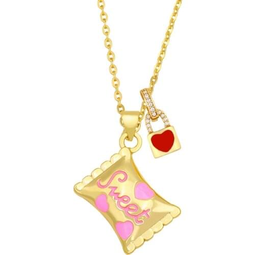 Simple Small And Lovely Candy Sweet Pendant Necklace Love Sweet Profusion Minority