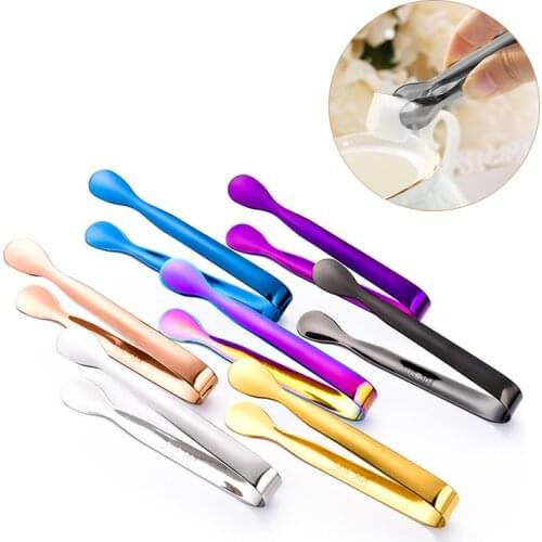 Stainless Steel Coffee Sugar Clip Tongs Ice Tongs Mini Serving Tongs Ice Clip Small Kitchen Tongs for Tea Coffee Bar Utensils