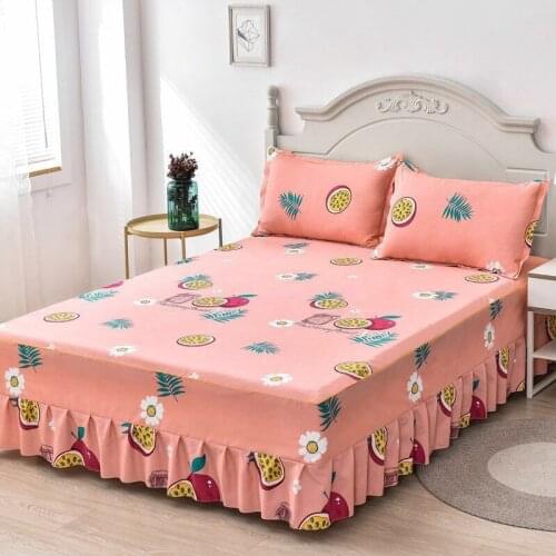 Spring New Color 1 Piece Lace Bed Skirt +2pieces Pillowcases bedding set Princess Bedding Bedspreads sheet Bed For Girl bed