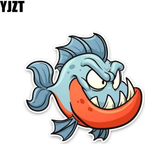 YJZT 10.1*10.1CM Tricky Funny Fish Popular Nice Decals Car Sticker Animal Fashion PVC C1-3235