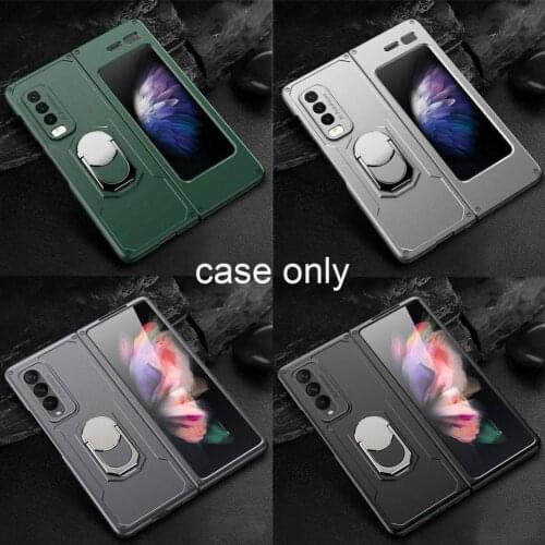 Creative Folding Screen Full Covered Stand Phone Protective Case Suitable For Samsung Zfold3 Phone Case PU Leather Case