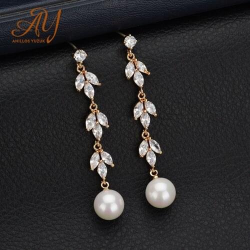 Anillos Yuzuk Solid Silver 925 Prevent Allergy Freshwater Pearl Long Drop Earrings Eardrop For Women Engagement Elegant Jewelry