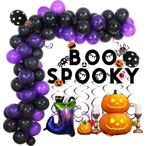 10 Inch Happy Halloween Alphabet Balloons Aluminum Foil Banner Pumpkin Ghost Spider Cat Party Decor Шарики Воздушные