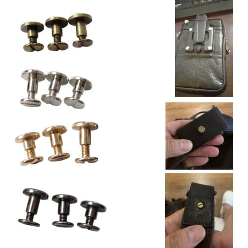10 Sets 5/6.5/8 mm Double Flat Head Strap Rivet Suitcase Leather Metal Craft Solid Screw Nail Rivets Ledger/Album Bbook Screws