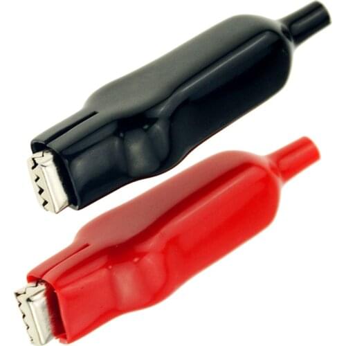 2PCS 20A Sheathed Alligator Clips Electrical DIY Test Leads Alligator Double-Ended Crocodile Clips Roach Electrical Jumper Wire