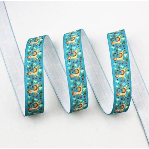 5/8" Cartoon animal printed stretch DIY hair band sewing accesory ribbons 16mm animal elastic ribbon 20/50 yards